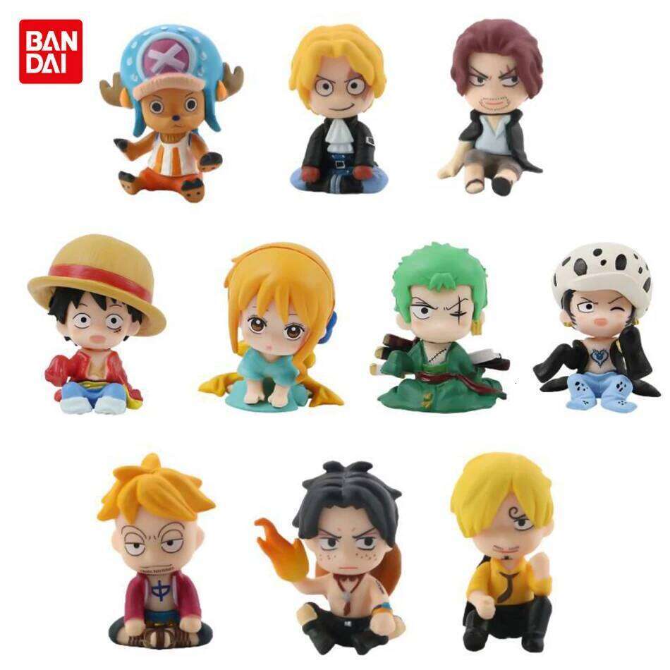 10pcs Set Anime One Piece Figure Toys Luffy Roronoa Zoro 4cm Q Version Action Figura Kawaii Doll Car Decoration PVC Model Gift C260309-image-1096838774