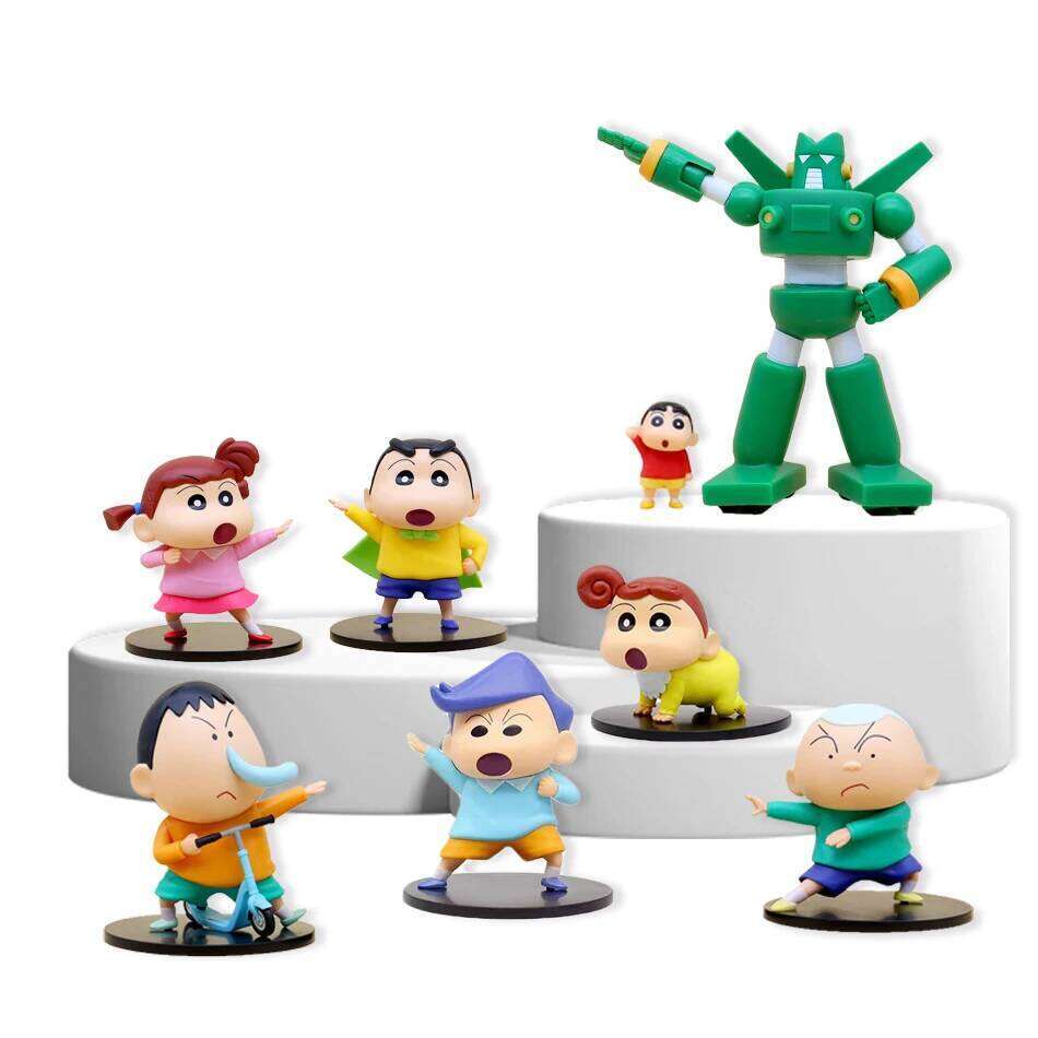 8Pcs Crayon Shin-chan Funny Kasukabe Defense Force Figure Model Nohara Shinnosuke Himawari Cartoon Desktop Ornaments Toys Gifts C260309-image-1096837369