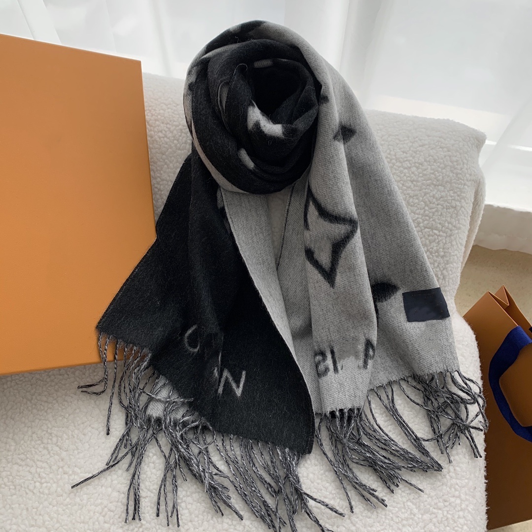 Cashmere Scarves100% Wool Scarf Women and Men Long Wrap Classic plaid Silk Scarves Designer Winter warm scarf with box