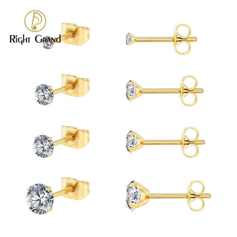 1 Pair Right Grand ASTM F136 Titanium 2/3/4/5mm CZ Stud Earrings 20G Minimalist Wedding Cartilage Helix Tragus Piercing Jewelry H260309-image-1096881007
