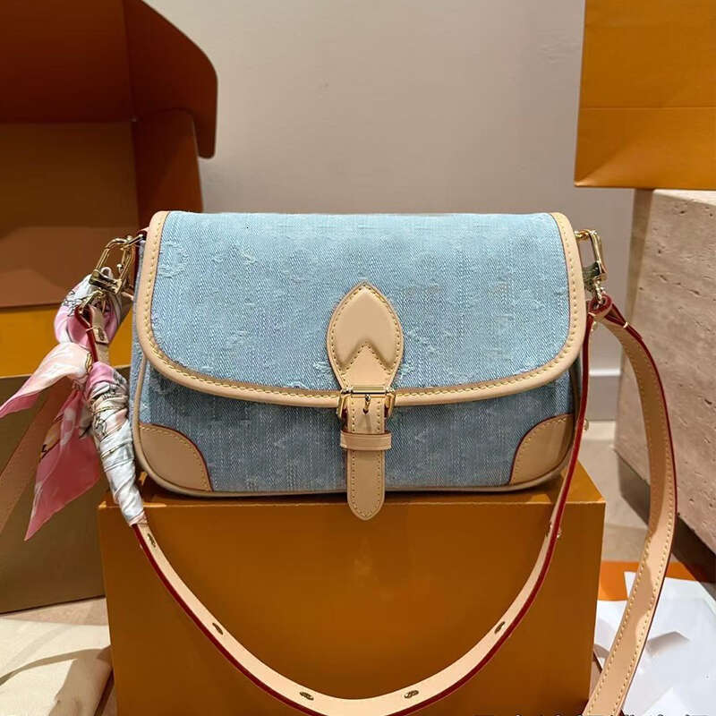 Designer Shoulder Bag Denim Blue Mini Crossbody Bags Women's Handbags Totes Nano Baguette Leather Clutch Bag-image-989699719