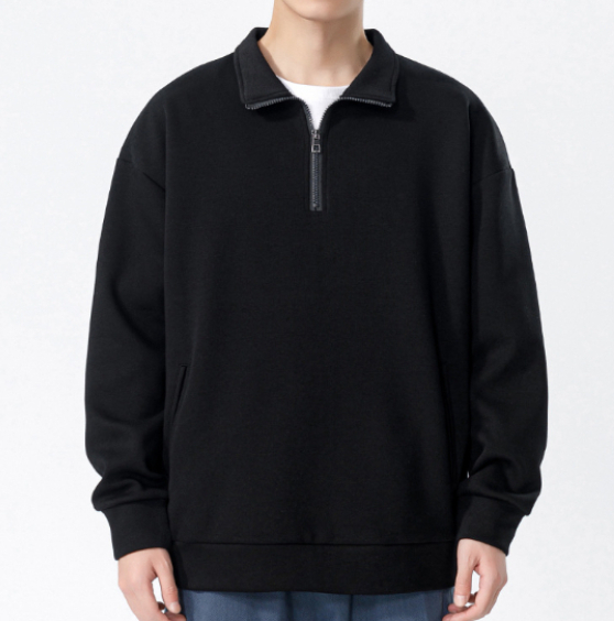 A564 Turtleneck Sweatshirt for Men Autumn and Winter Thickened Loose Trendy Solid