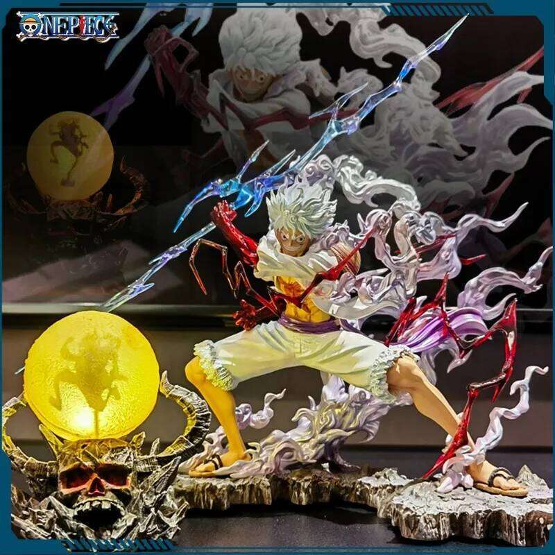 One Piece Nika Figure Luffy Sun God Gear 5 With Light Ball 28cm Action Figurine PVC Statue Model Collection Decora Toy Gif C260309-image-1096843605