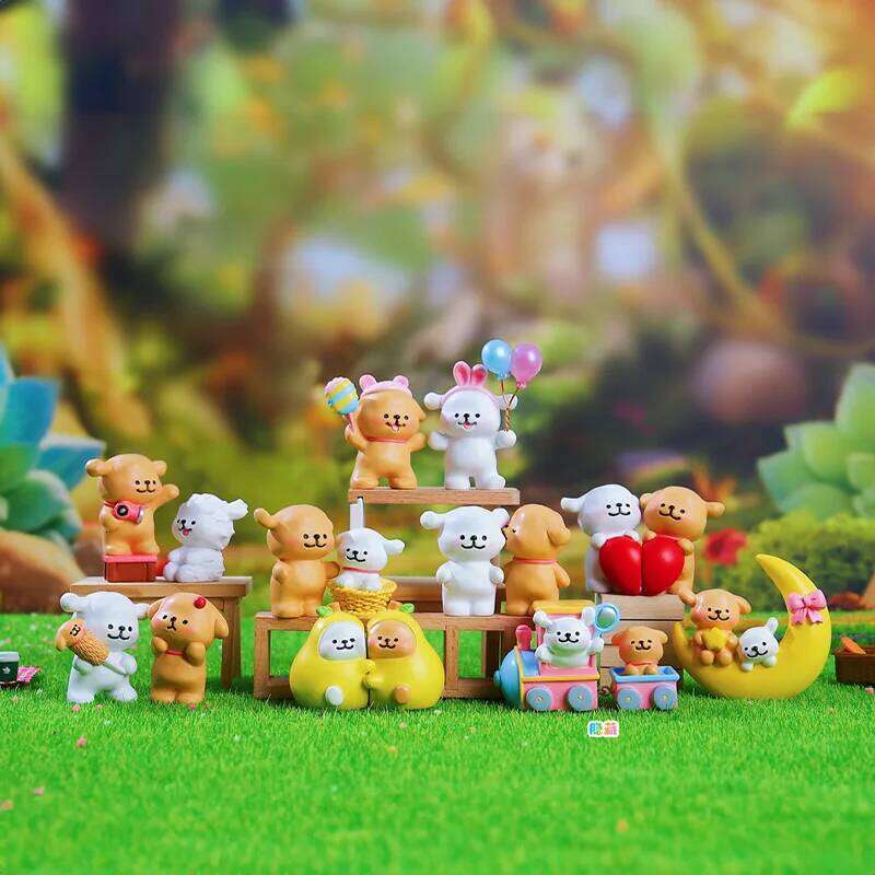 8pcs Line Dog Cute Puppy Happy Daily Blind Figures Model Decoration Resin Crafts Mystery Box Small Toys C260309-image-1096843790