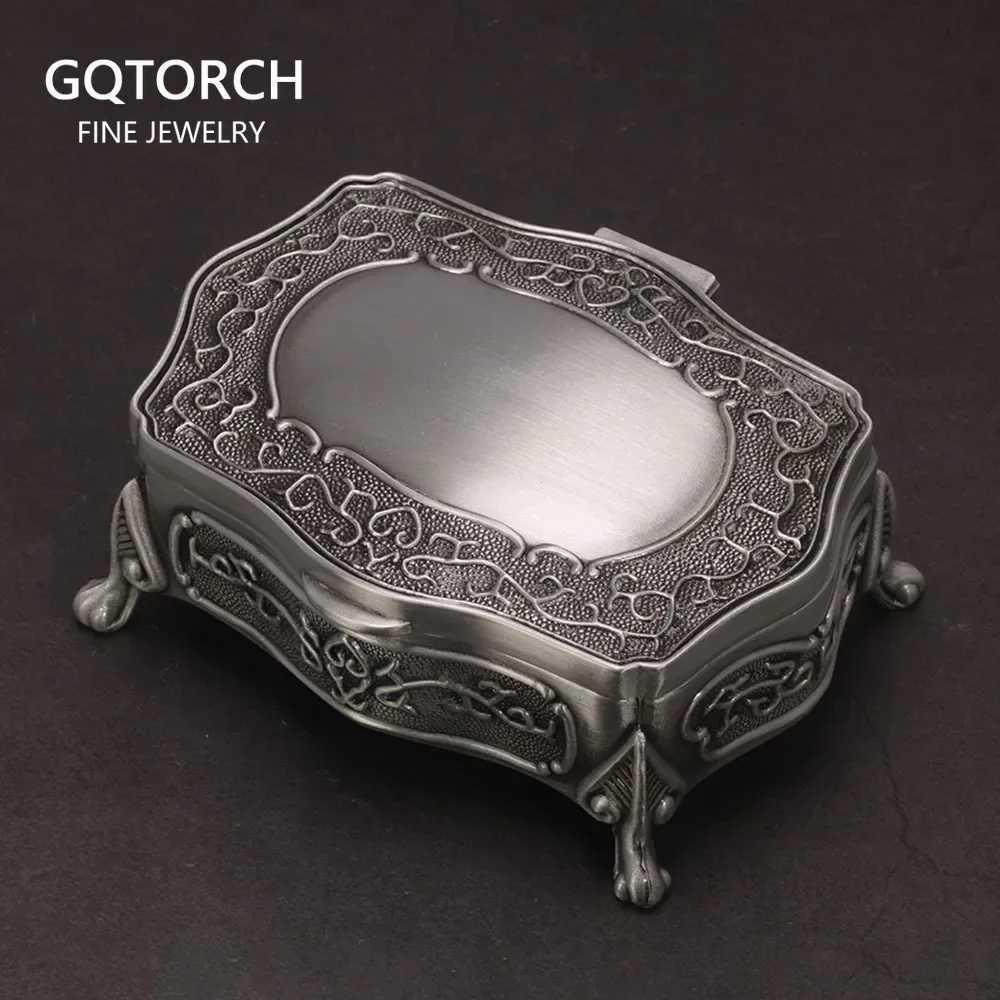Vintage Alloy Jewelry Box Casket and Heart Shaped 9745cm 663cm For Rings Pendants Necklace Gift Boxes C260309-image-1096801092