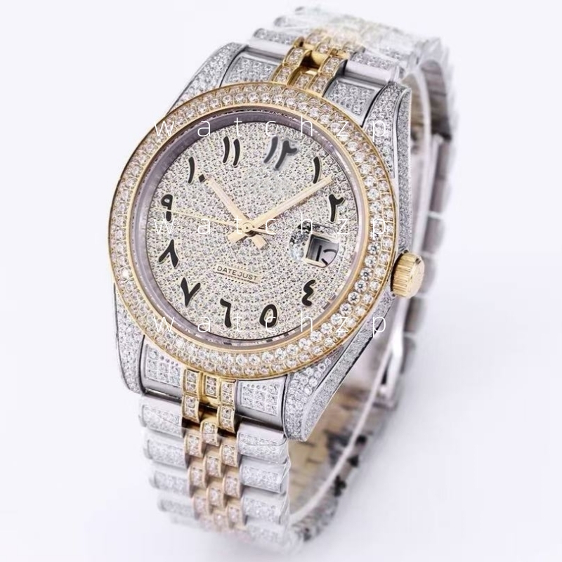 Designer de luxe Classic FashionSet avec diamant Montre automatique Taille 41mm échelle numérique Verre saphir étanche fonction cadeau de Noël