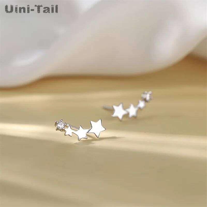 Uini-Tail Hot Selling New 925 Tibetan silver Meteor Shower Sweet Simple Temperament Dynamic High Quality Star Earrings H260309