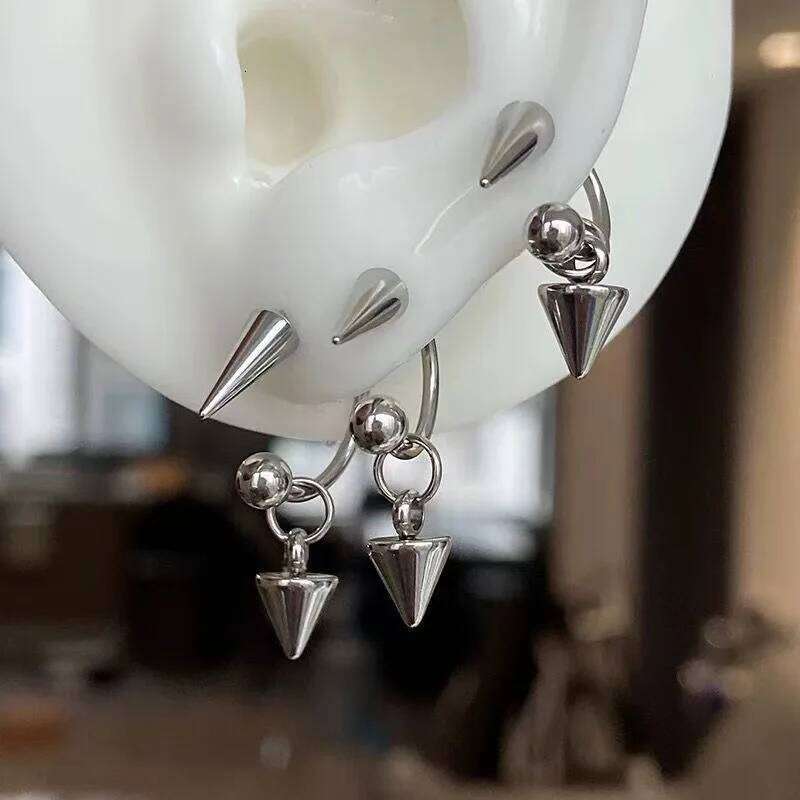 2/1pcs Punk Rivet for Women Korean Geometric Charms Hip Hop Earrings Accessories Fashion Jewelry H260309-image-1096882462