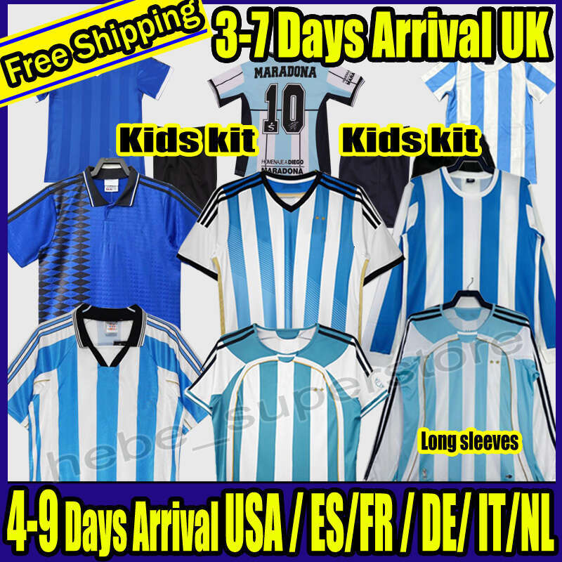 1978 1986 1998 Maradona Retro Soccer jersey ArgentinaS 1994 1996 2000 2001 2006 2010 Kempes Batistuta Riquelme HIGUAIN KUN AGUERO CANIGGIA AIMAR-image-999703845