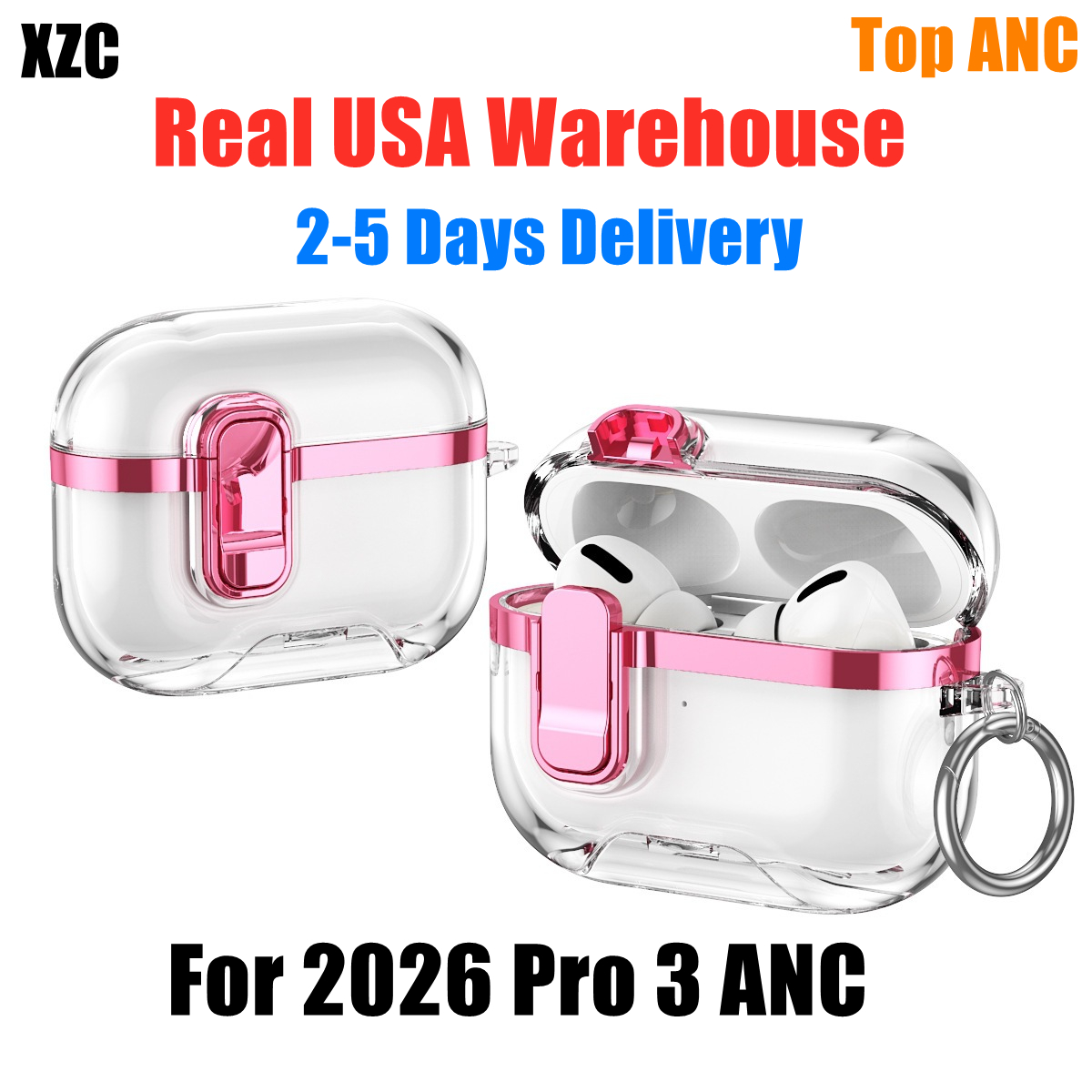 Pro 3 USA Stock XZC Pods Pro 2 3 4 ANC Earphones Accessories Silicone Cute Protective Headphone Cover Pro 2nd TPU Shockproof Case Earbuds Headset-image-1096919929