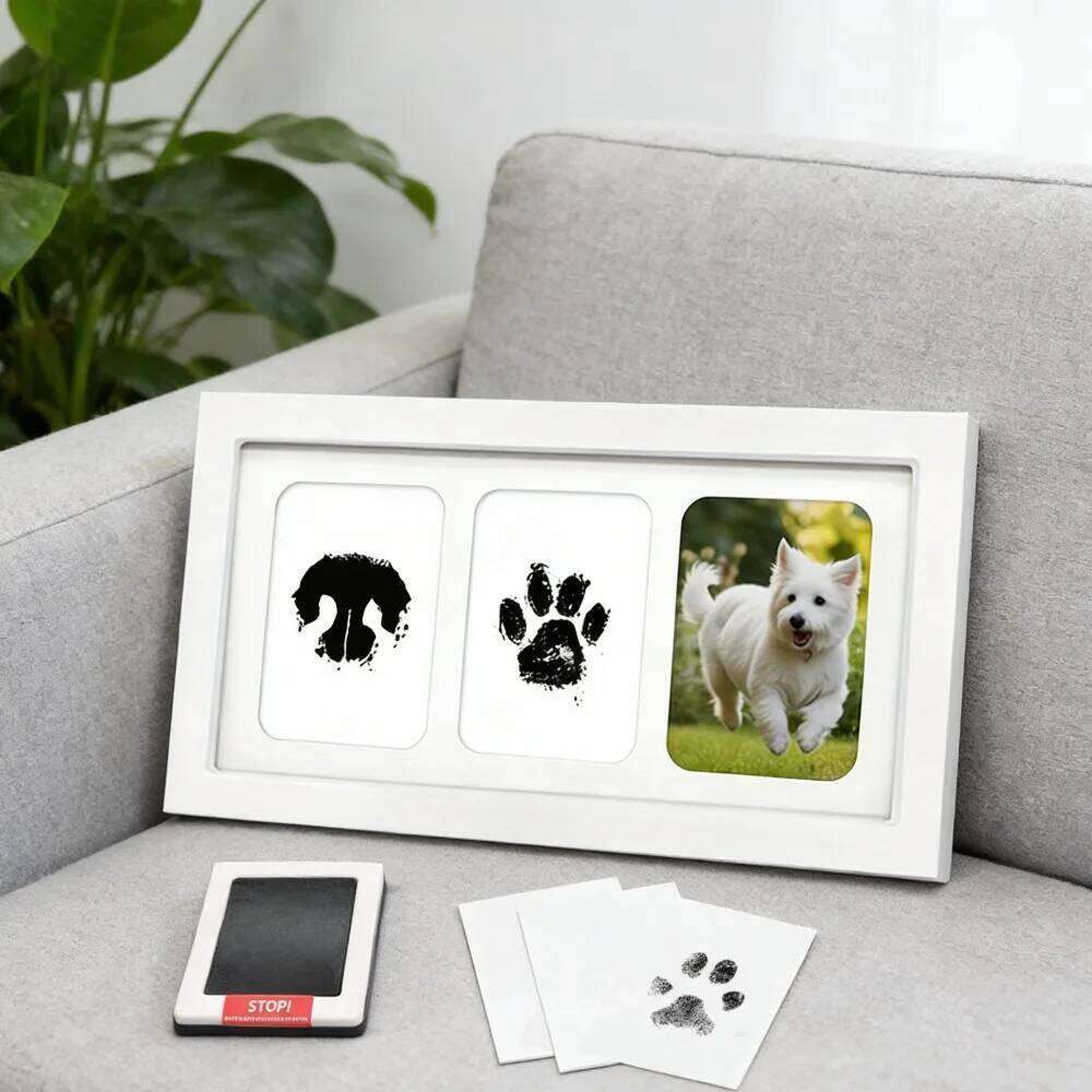 Pet Baby Growth Memorial Photo Cat Dog 100 Days Full Month First Birthday Hand Footprint Keepsake Tabletop Frame H260310-image-1097016083