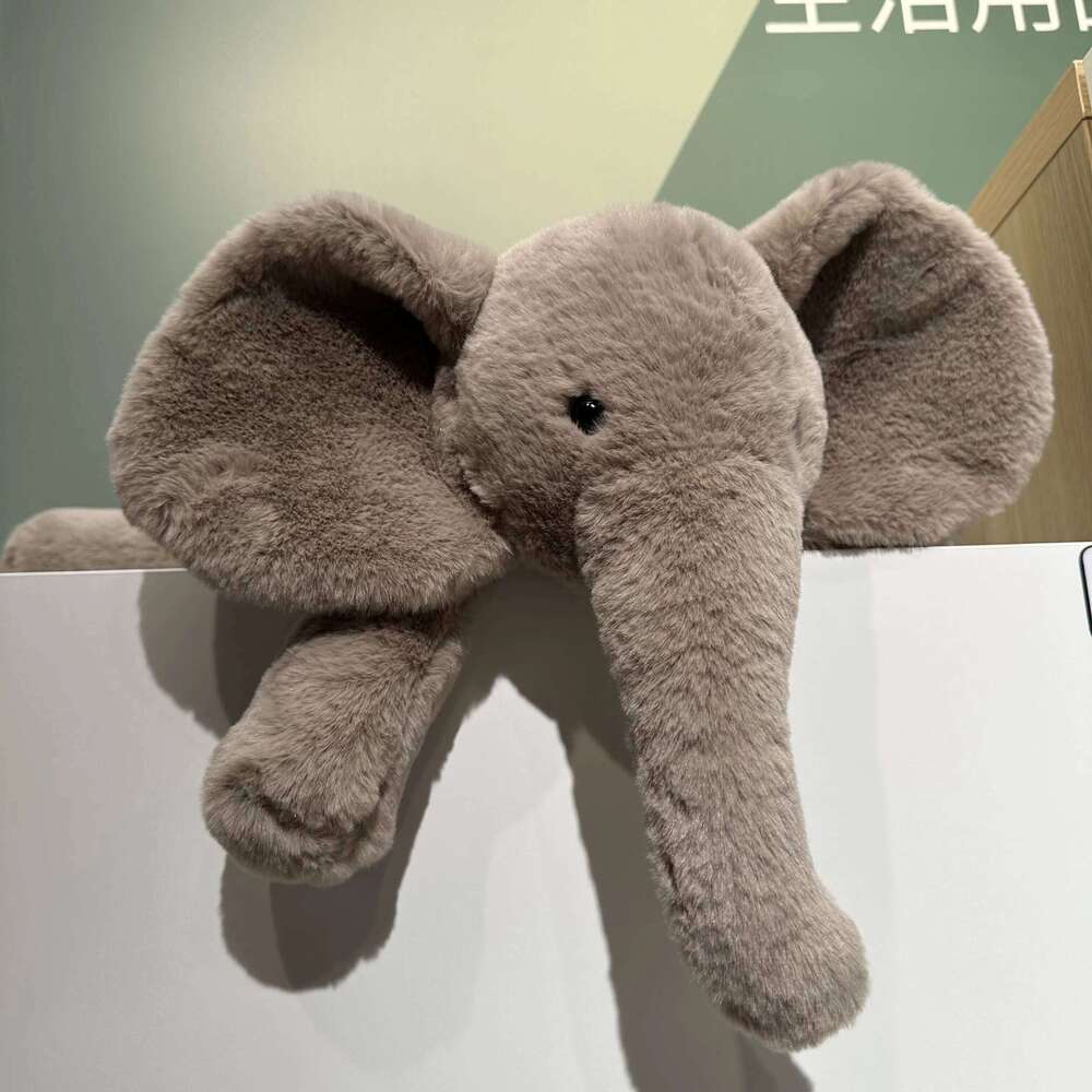 Super Soft Grey Toys Cute Stuffed Flappy Ears Long Plush Elephant Animals Plushy Hugging Pillow Kids Xmas Gift L260310-image-1097005181