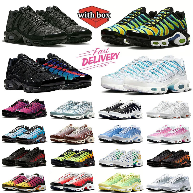 Livraison gratuite tn plus chaussures de course design tns tnss hommes utilitaire triple noir blanc unité gourmand hyper bleu femmes baskets de s