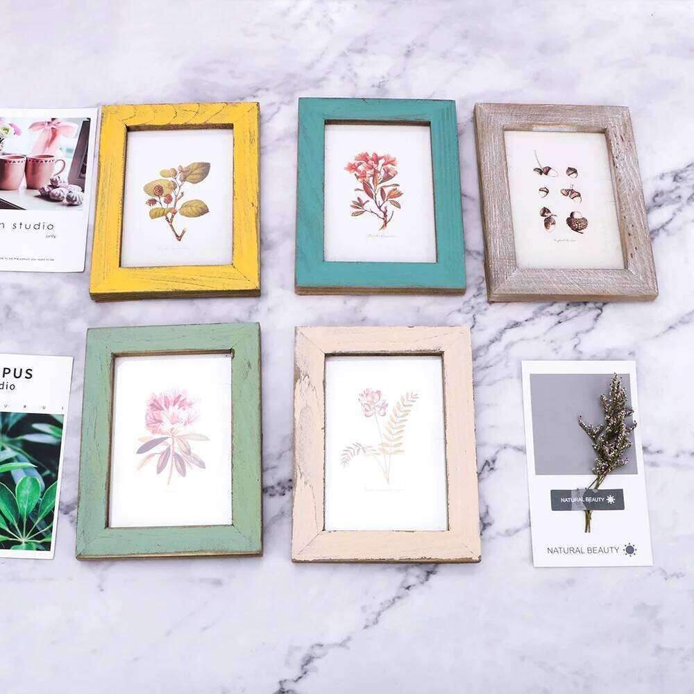 5 Colors Creative Gift Home Decor Wooden Wedding Couple Pictures Frames Vintage Photo Frame H260310-image-1097013969
