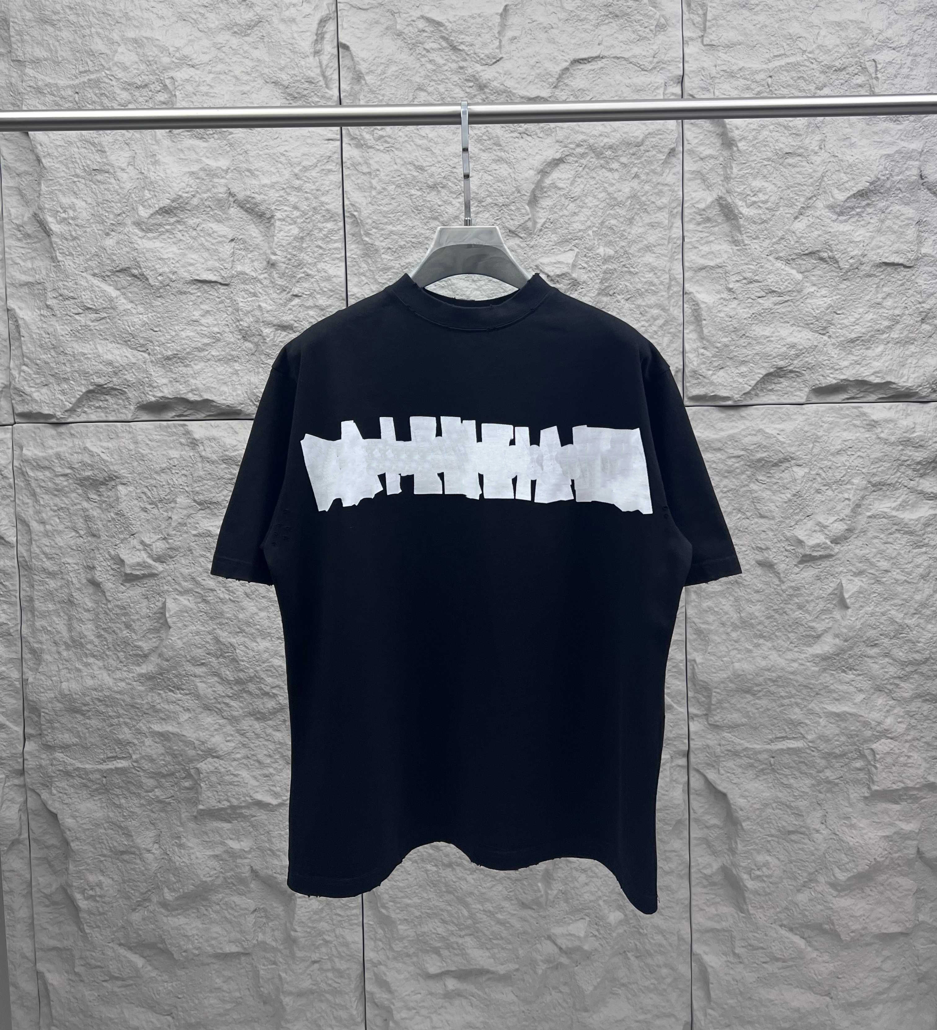 Bal T Shirt Designer Brand Summer Paris Digital Pattern Letter Print Vintage Sports Casual Soccer Jersey Shirts Summer Loose Short Sleeve Jerseys Bb