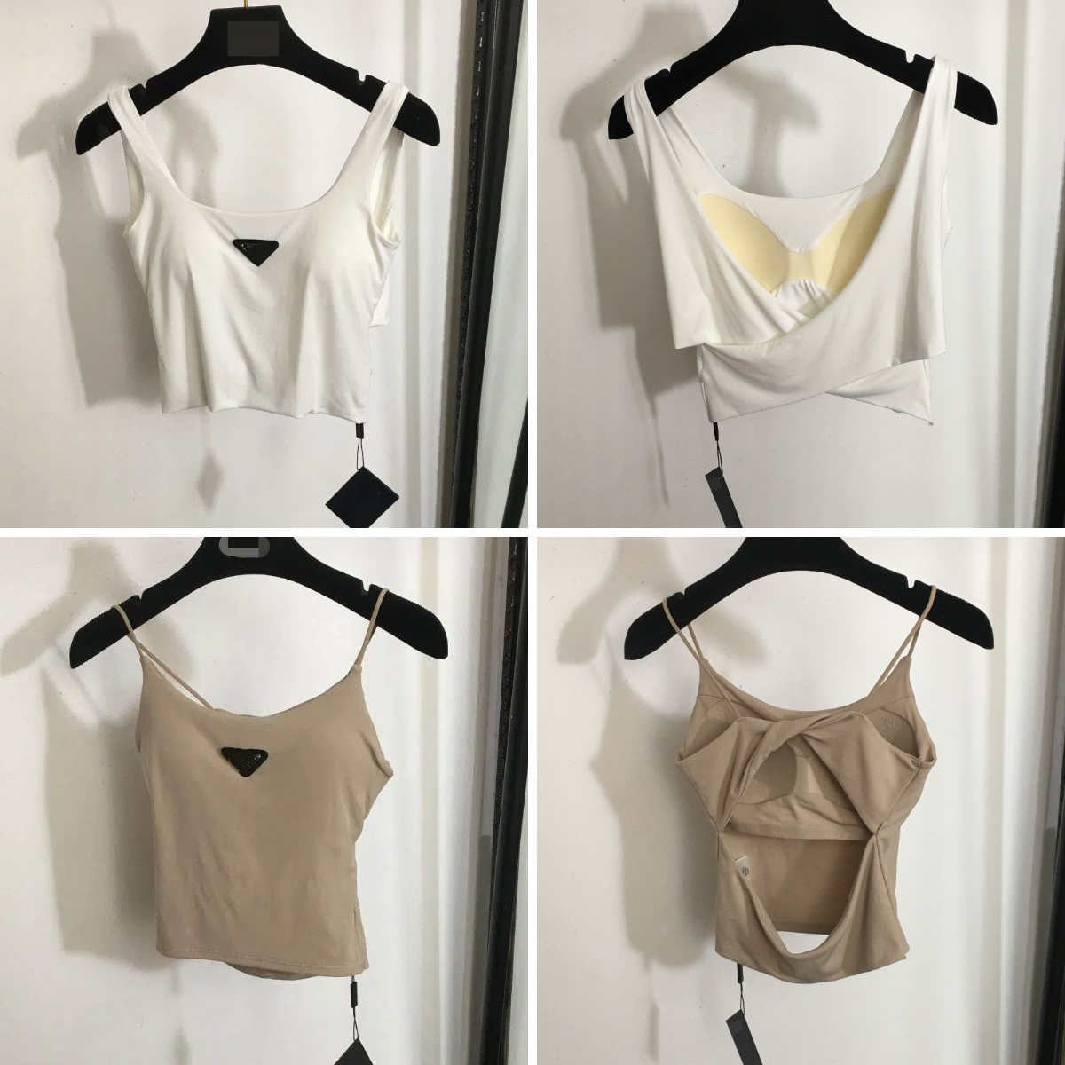 New Designer Women's Camis With Chest Pad Solid Color Short Sleeveless Tanks Fashionable Summer Casual Slim Fit Tops