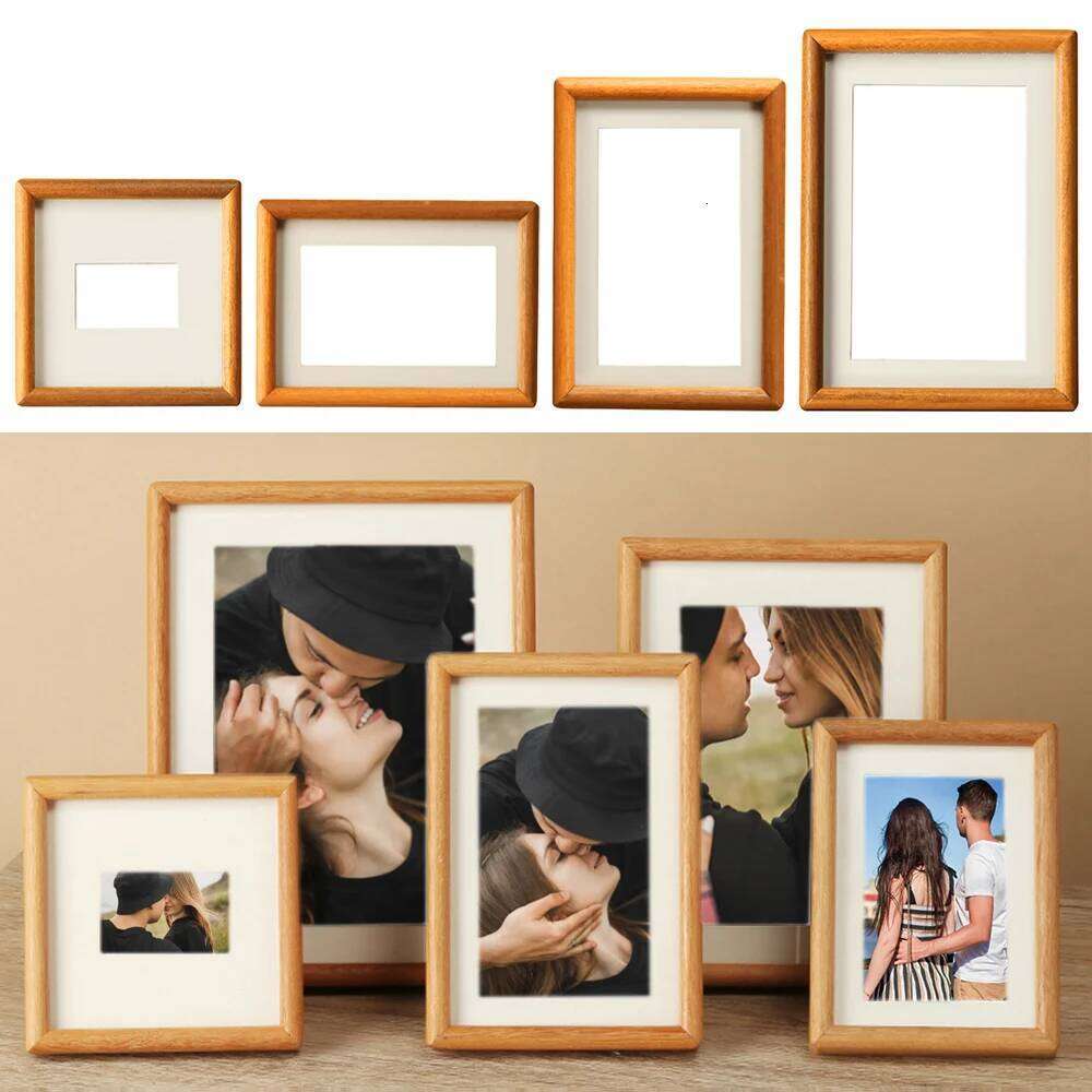 Fashion 6/7/8 Inch Black Walnut Real Wooden Simple Picture Handmade Display Photo Frame H260310-image-1097015067