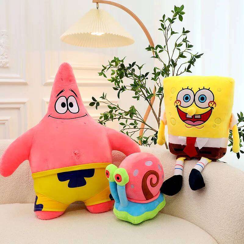 35cm SpongeBob Patrick Star Gary Squidward Tentacles Plush Dolls Stuffed Animals Bag Hangings Christmas Birthday Gifts For Kids L260310-image-1097011716