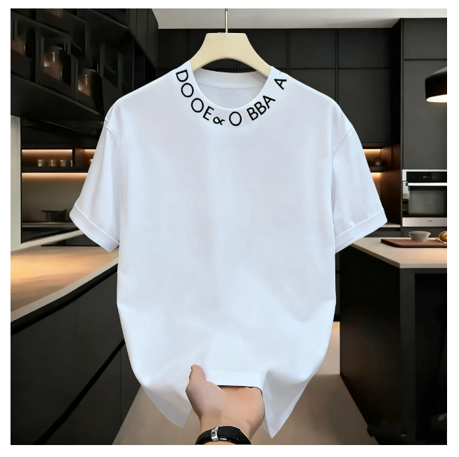 T-shirts design décontracté all-match nouveau style industrie lourde mode broderie manches courtes en acier sceau lettres léger luxe fixe T-shirt