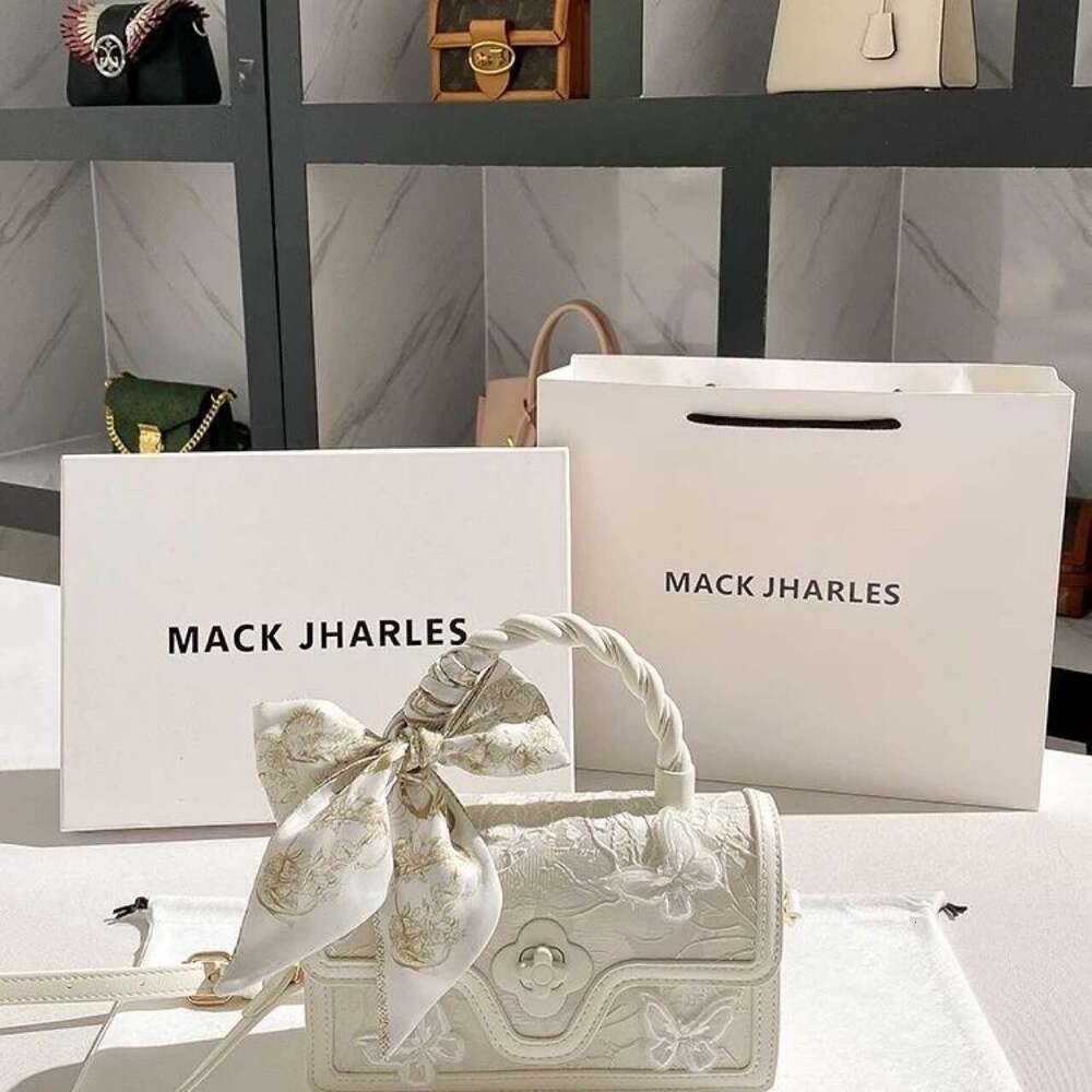 French Niche Design Fairy Bow Handbag Women S New Braided Small Square Bag