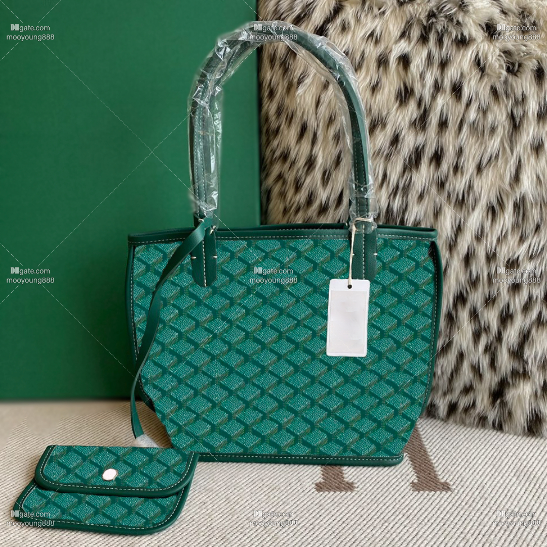 12A Upgrade Mirror Quality Designer Anjou Bags for Women 20cm Reversible Mini Tote Bag Luxury Canvas Cowhide Top Handle Handbags Green Beach Bag wit