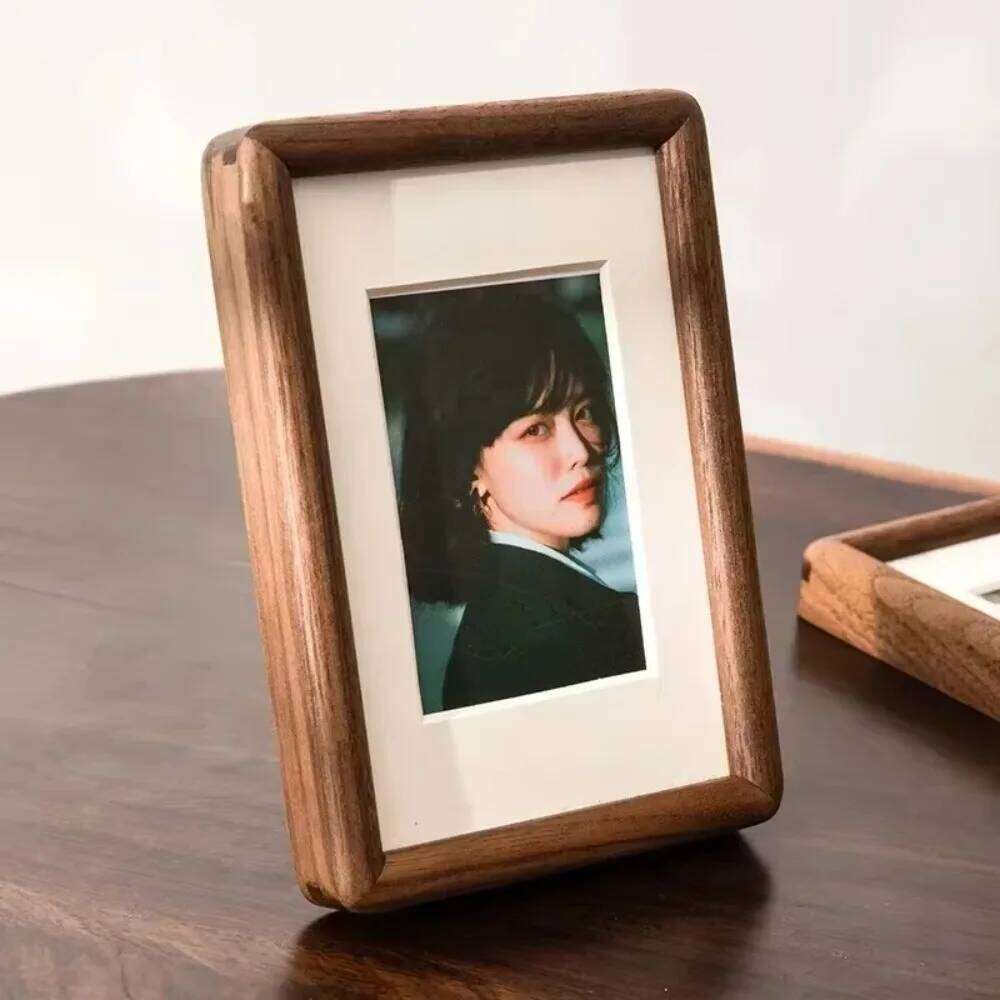 New 6/7/8 Inch Black Walnut Real Wooden Simple Picture Handmade Display Photo Frame H260310-image-1097015070