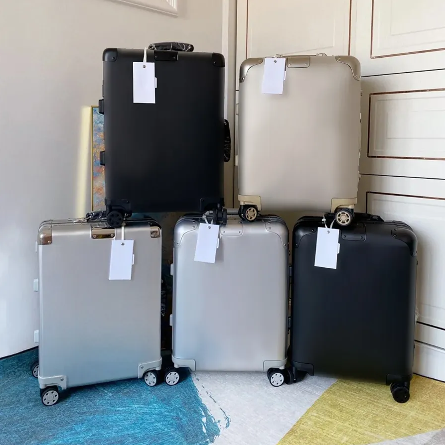 Valise Bagages Embarquement Rolling Lage Valise Designer Pour Hommes Valises En Alliage D'aluminium Boîtier De Chariot Roue Universelle Compartim