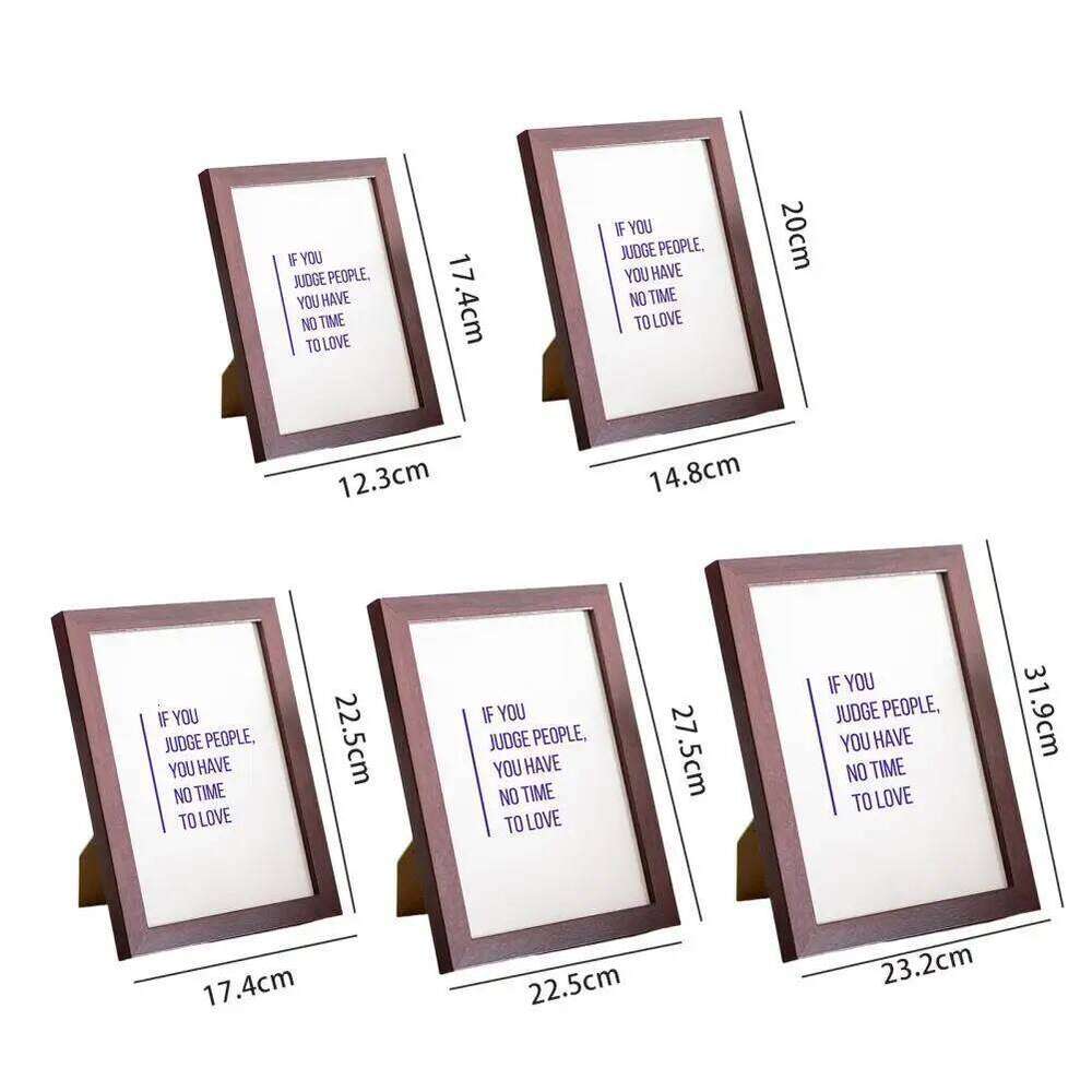 6/7/8/10-Inch/A4 Vintage Wooden Clear Glass Picture Display Frame Rustic Home Bedroom Desktop Photo Holder Decor H260310-image-1097015020