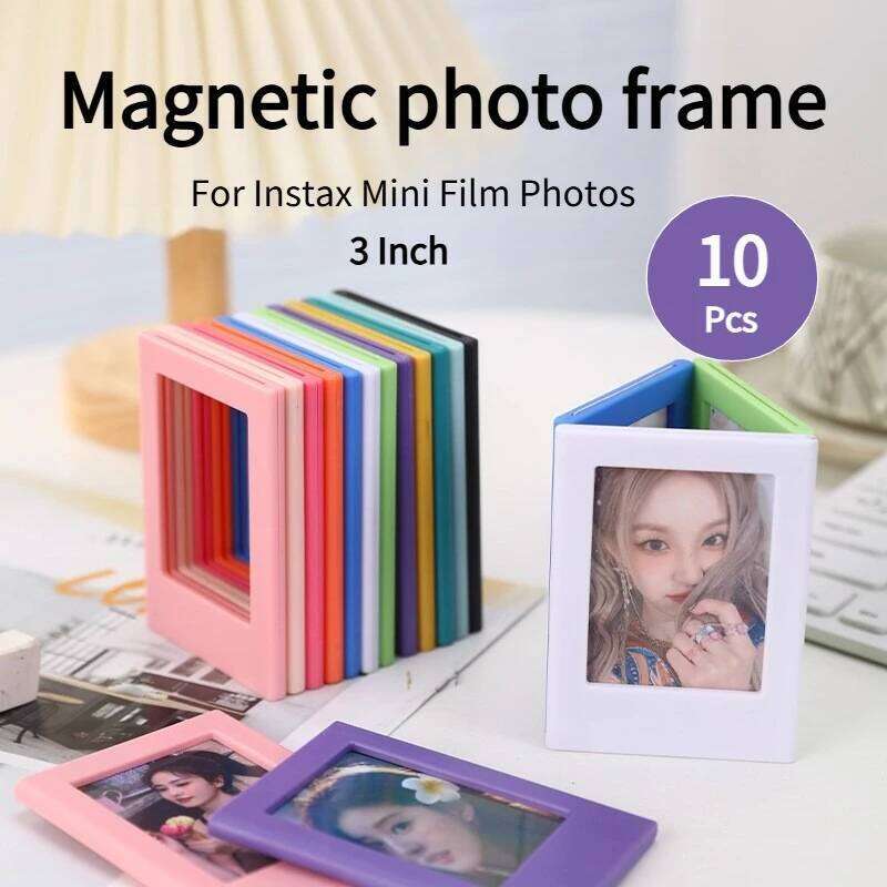 10Pcs Set Instax Mini Magnetic Photo Frame | Fridge Magnet Card Holder Creative Ins Style Kawaii Fix 3 Inch Instant Film Picture H260310-image-1097013838