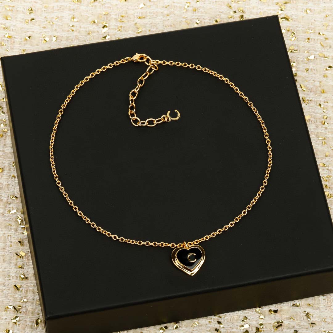 2026 Luxury quality charm pendant necklace heart shape design drop earring have stamp stud style PS6427B