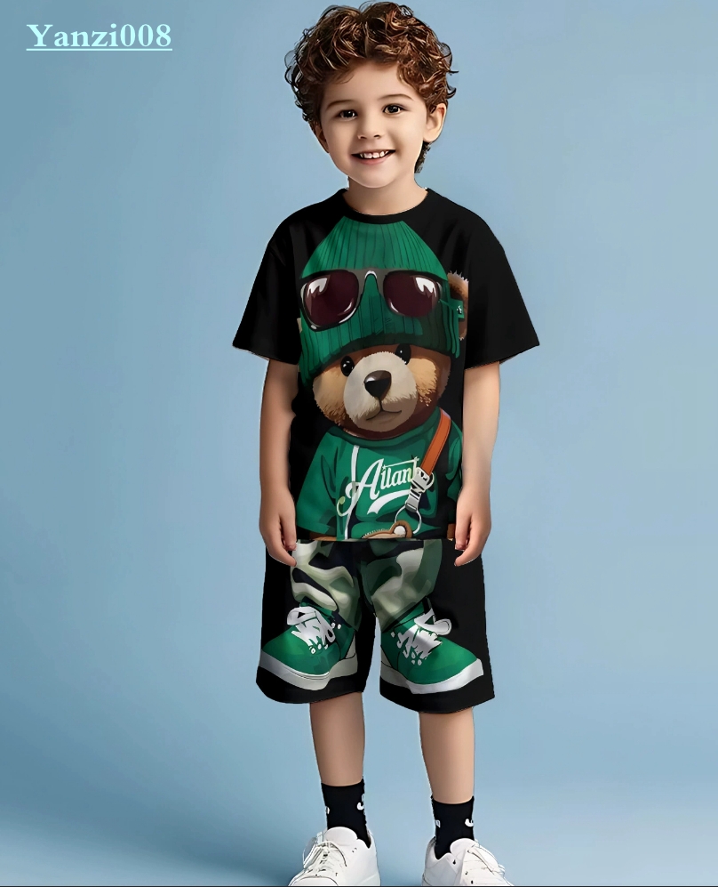 Designer Kids Clothes Sets Summer Baby Clothes T-shirts and Shorts 2Pcs/Set Kids Boys Girls Clothing Cotton Clothes Toddler Boys Clothes Set Chil-image-1097014073