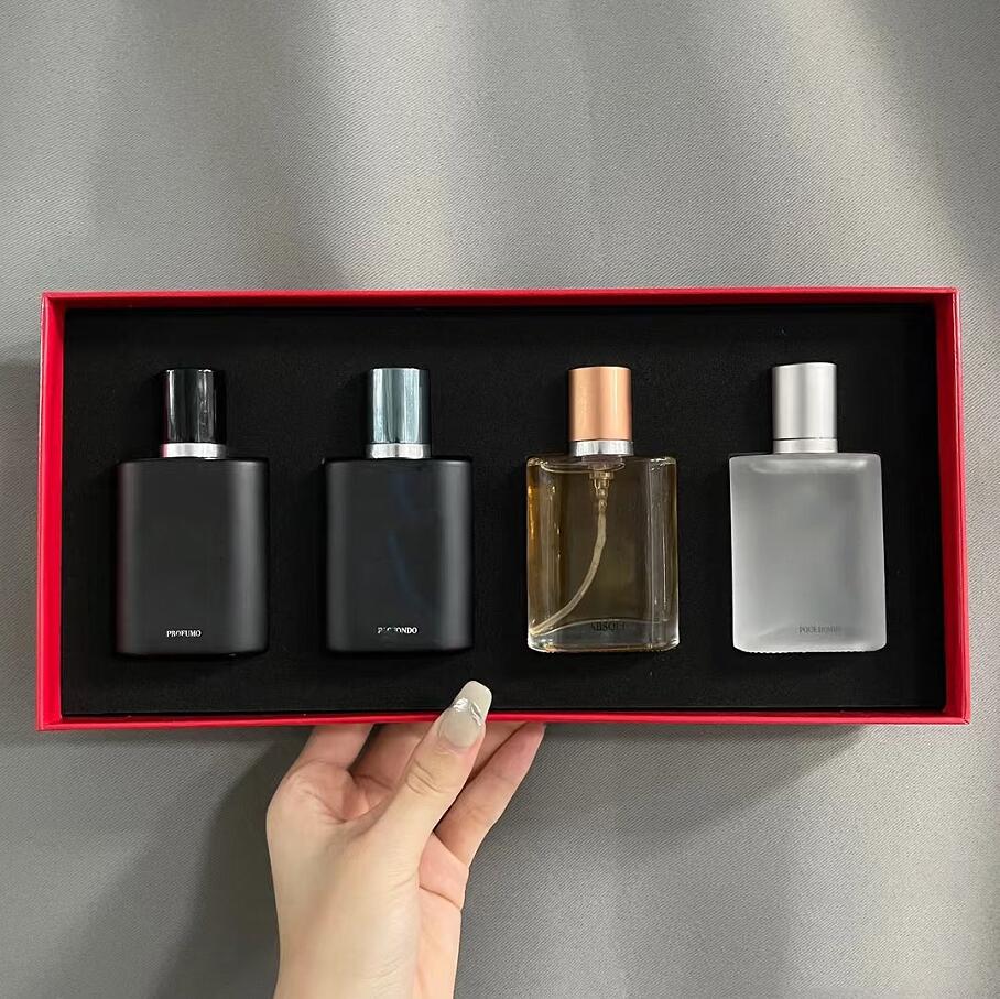 Men Perfume 30ml with 4piece Fragrance Set Profumo Absolu Pour Homme Profondo Gio Parfum Gift Box Kit 4pcs Long Lasting Smell Designer Brand Man