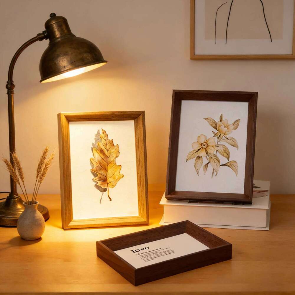 home decor ornaments decorative painting Flowers and leaves photo frame desktop decoration H260310-image-1097016203
