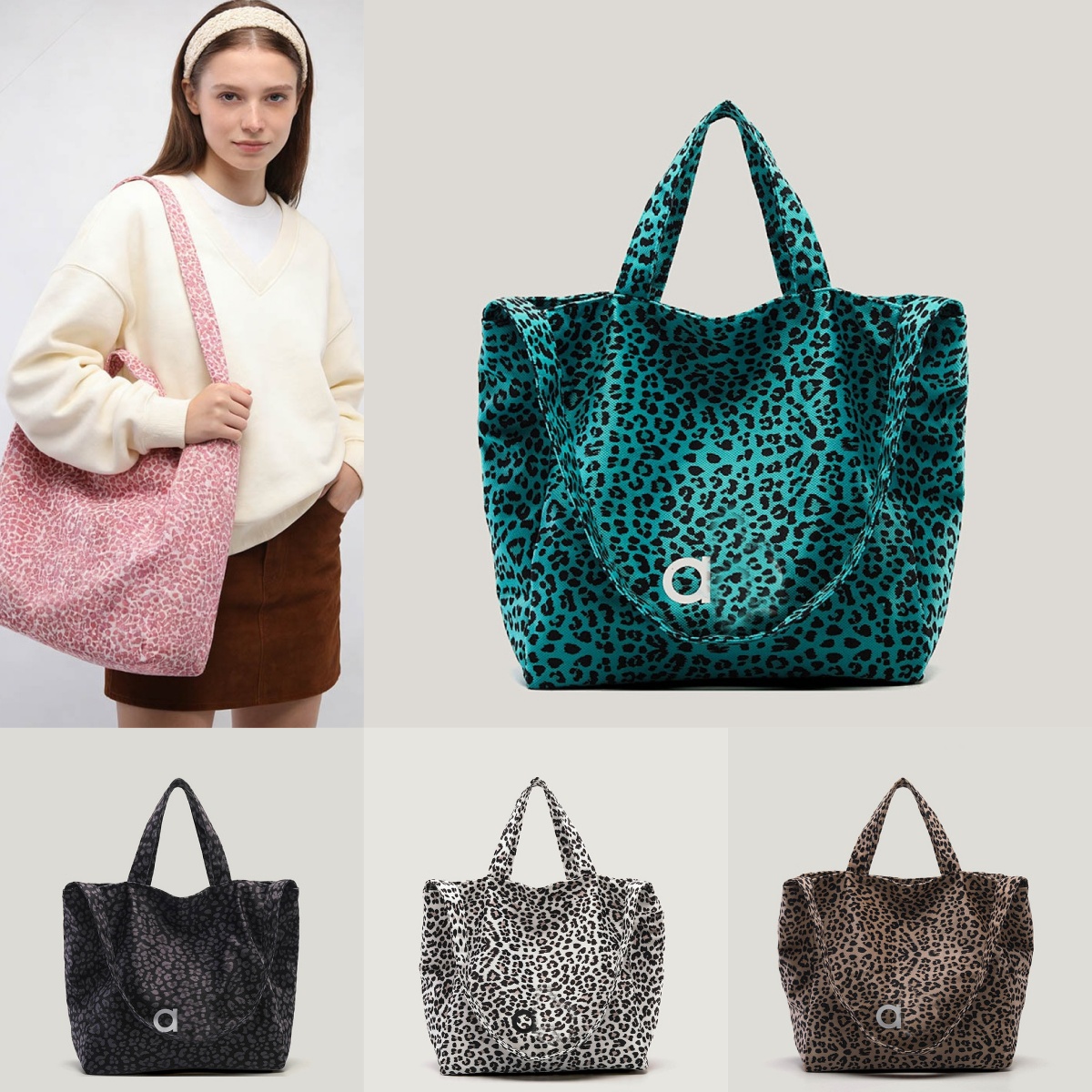 A1958 Leopard Sueded Tote Handbag Versatile Single Shoulders Large Capacity Bag Charm Bags Leopard Print Designer Bag