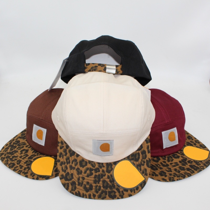 Casquette de Luxe en toile délavée léopard contrasté, chapeau Durable à bord plat pour hommes et femmes, mode de rue, sangle arrière réglable