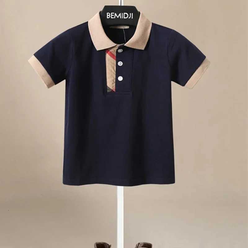 Childrens Polo Shirt New Style Boys Turn Down Collar Short Sleeved T-shirt Kids Autumn Top Childrens ClothingT260310-image-1096947983