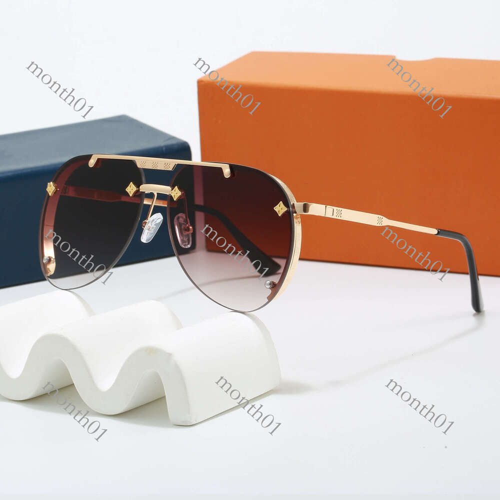 Mens Designer Sunglasses Outdoor Shades women fashion Metal Oval luxury Half Frame Sunshade mirror polarized UV400 protection Glasses With box AAAAA