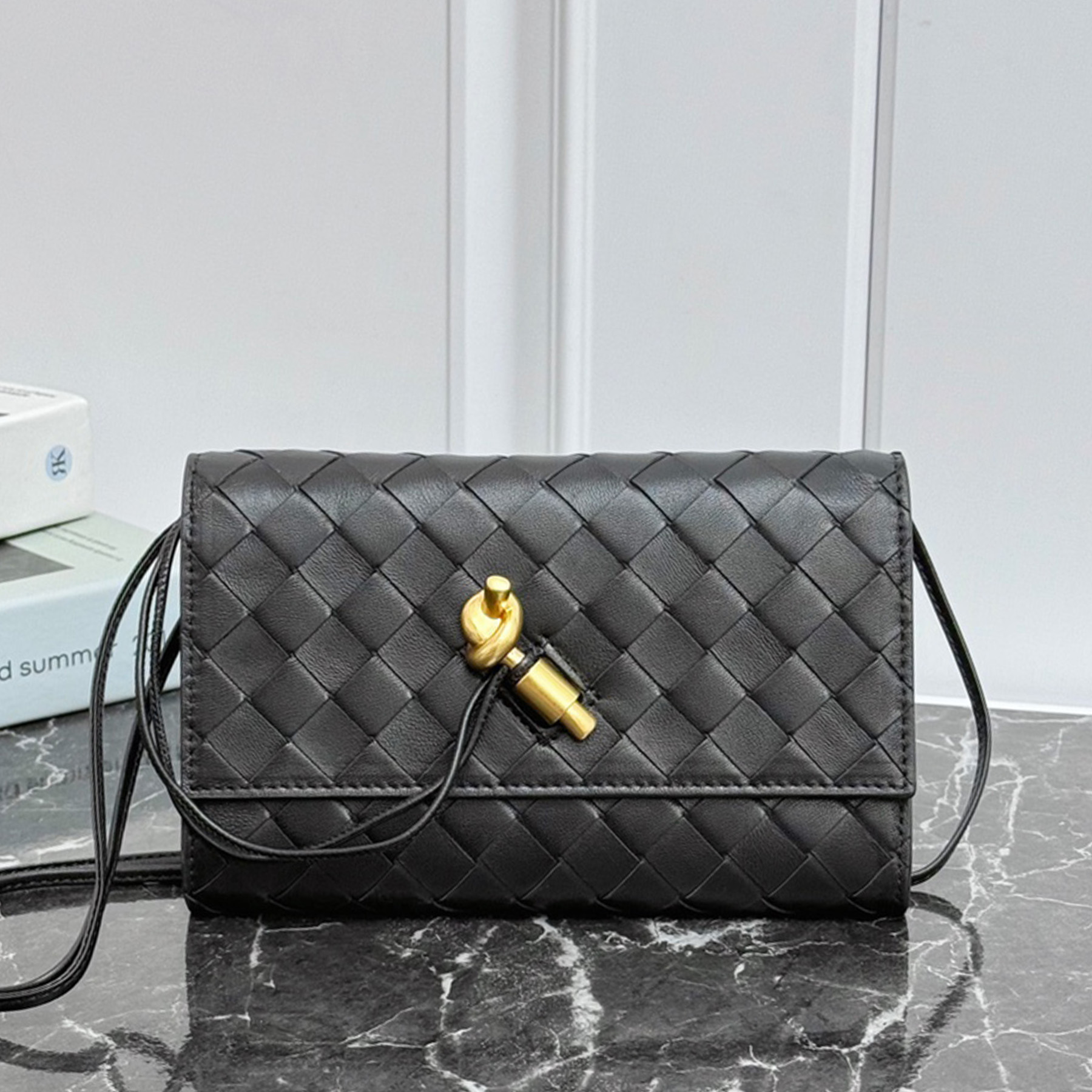 Andiamo Pouch 10A Sac Bandoulière Luxe Cuir Véritable Souple Ferrures Dorées Sangle Glissante Pour Femme Shopping Décontracté