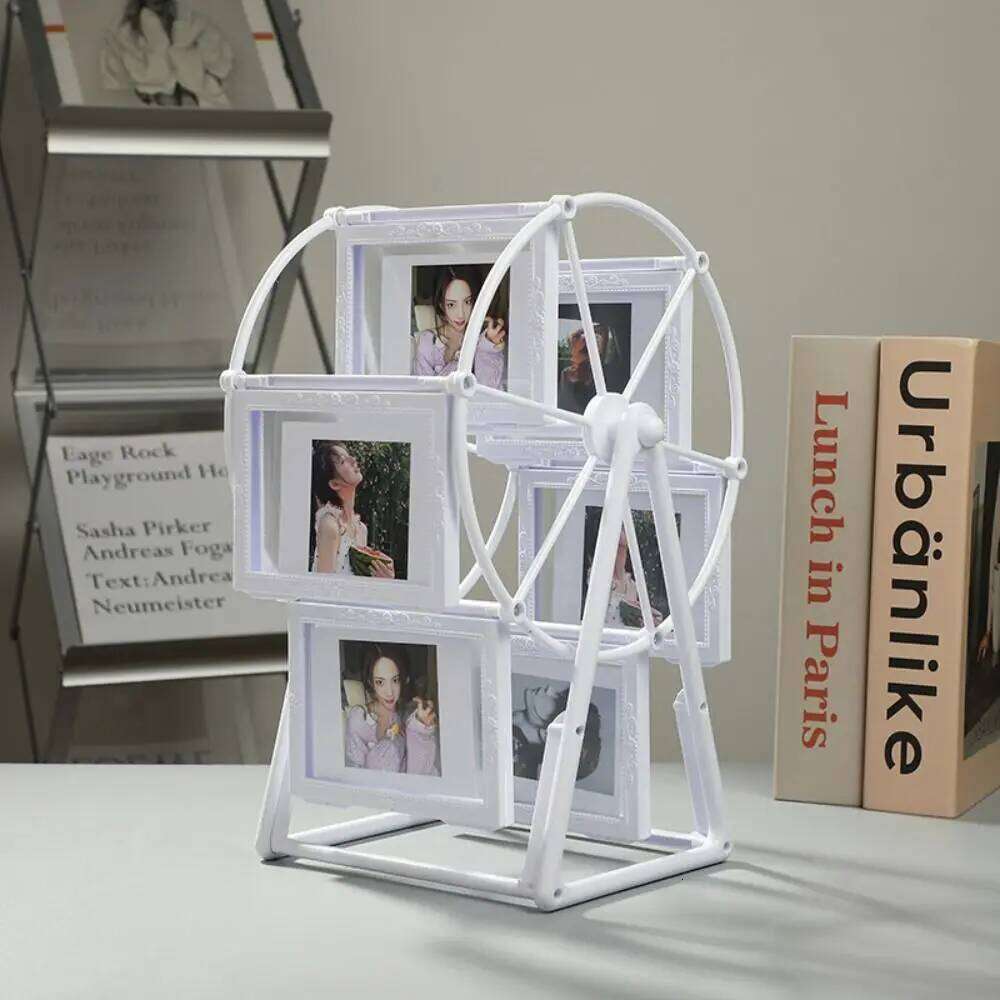 Vintage Rotating Picture 5inch 12 Photos Rectangular Ferris Wheel Display Frame Classic DIY Photo Organizer H260310-image-1097014081