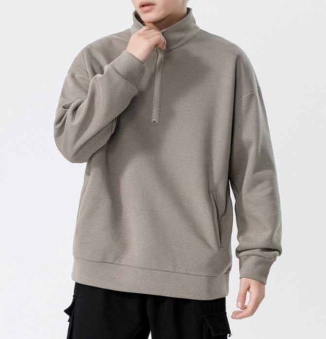 a698 Turtleneck Sweatshirt for Men Autumn and Winter Thickened Loose Trendy Solid