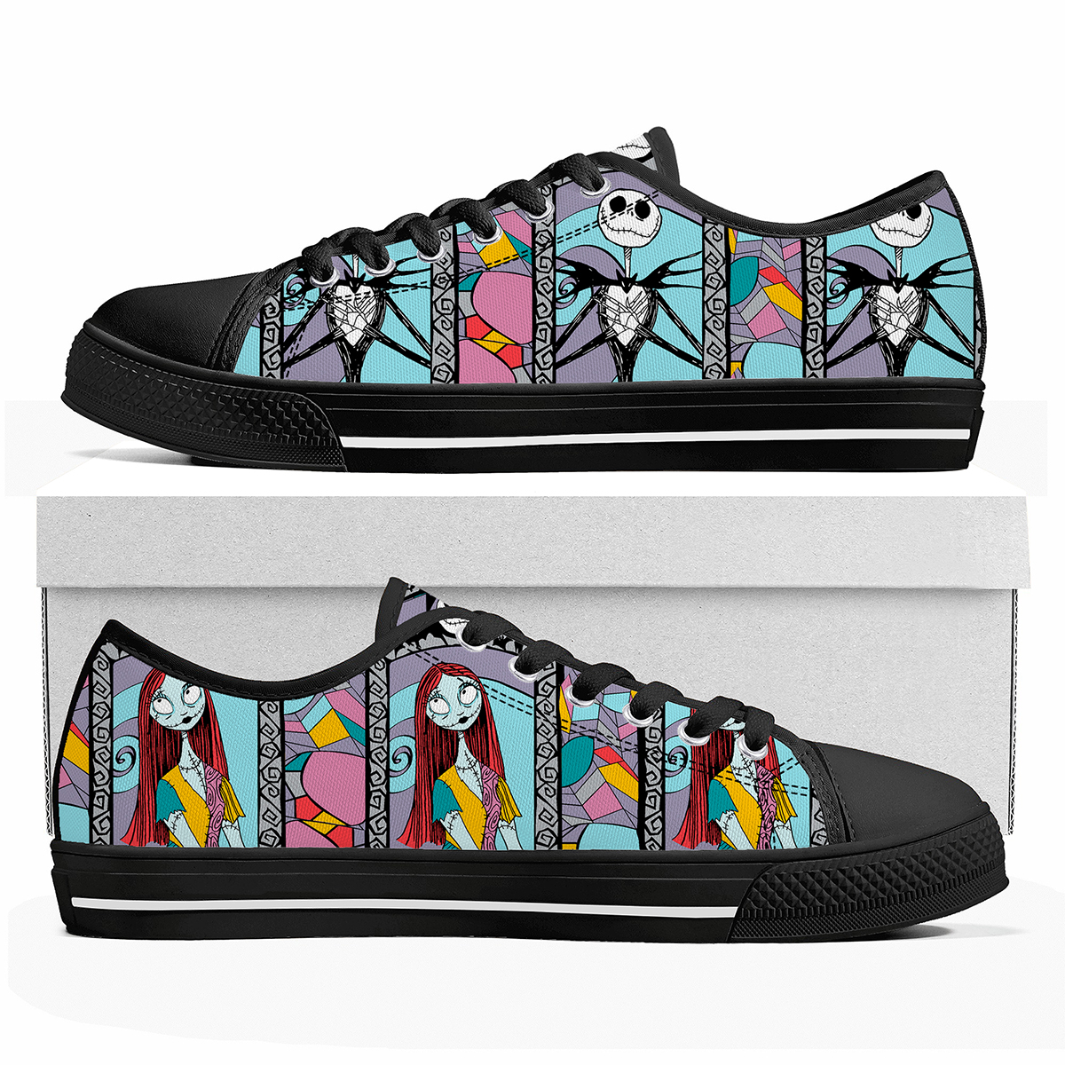 L'Étrange Noël de Monsieur Jack Chaussures basses Chaussures décontractées Homme Femme Disney Cartoon Jack Skellington Chaussures en toile Cadeau