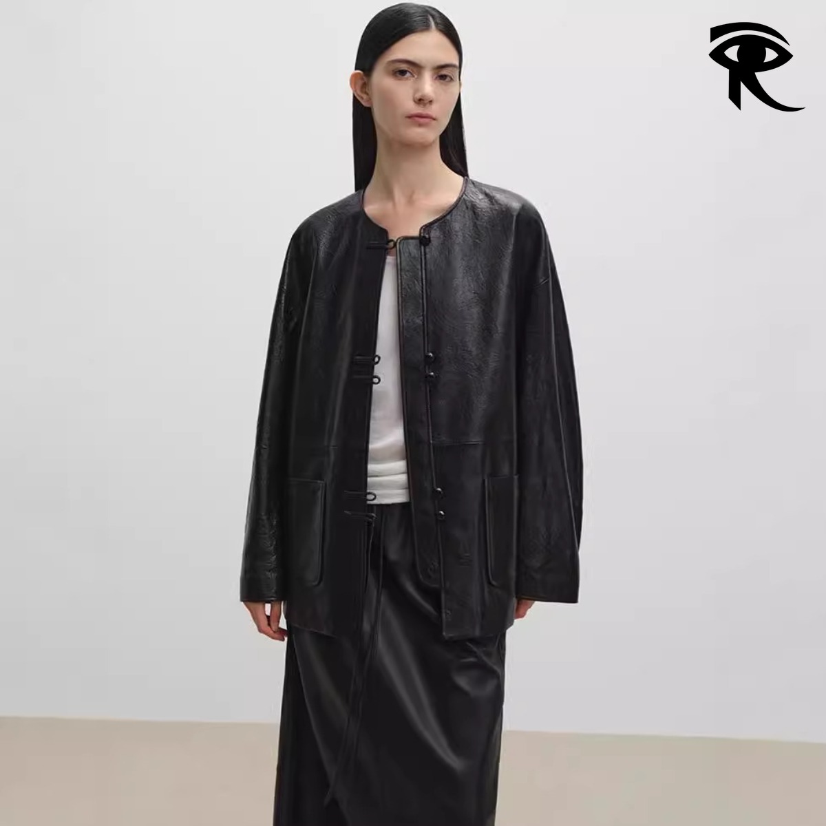 2026 Spring Vintage Imported Crinkled Vegetable Tanned Lambskin Leather Jacket Women Elegant Loose Fit Slimming Genuine Leather Coat Original Design