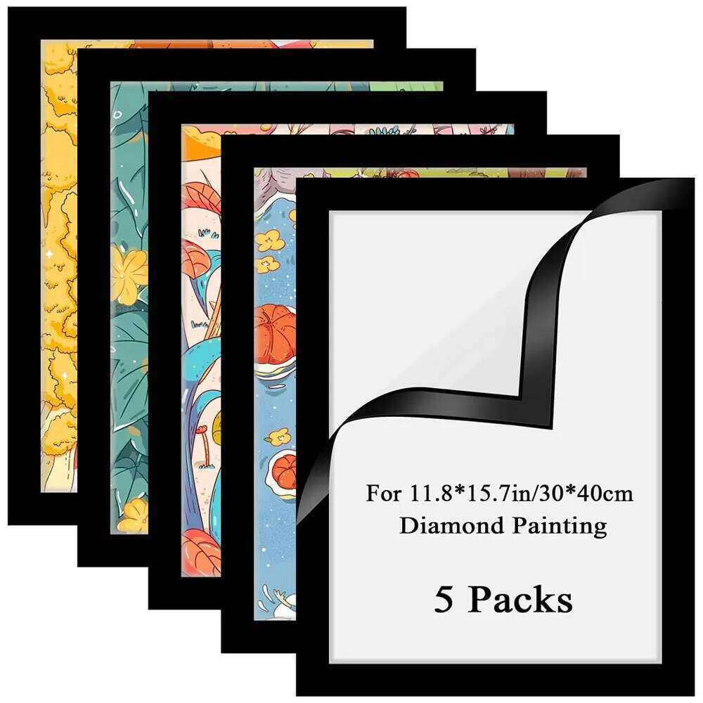 5pcs black self-adhesive magnetic photo frames, reusable, suitable for wall decoration and advertising display. H260310-image-1097017085