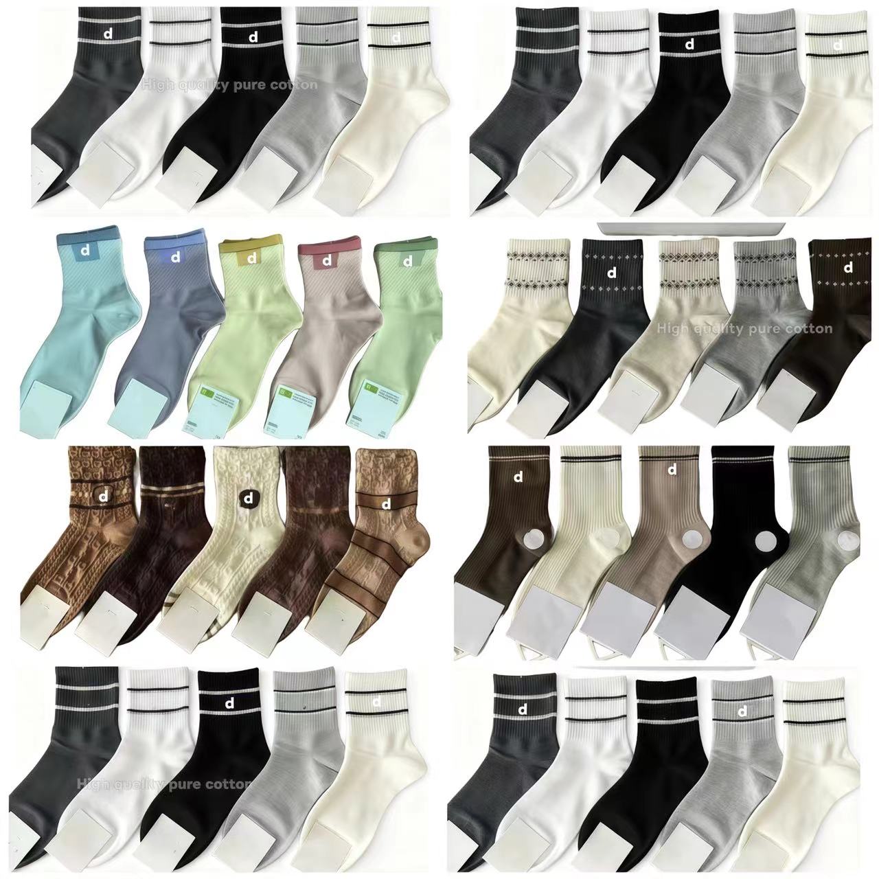Yoga women's socks 5 pairs which are comfortable and breathable, versatile socks.New Woman Cotton Socks Thin Mesh Breathable Short Low Cut C-image-1096946065