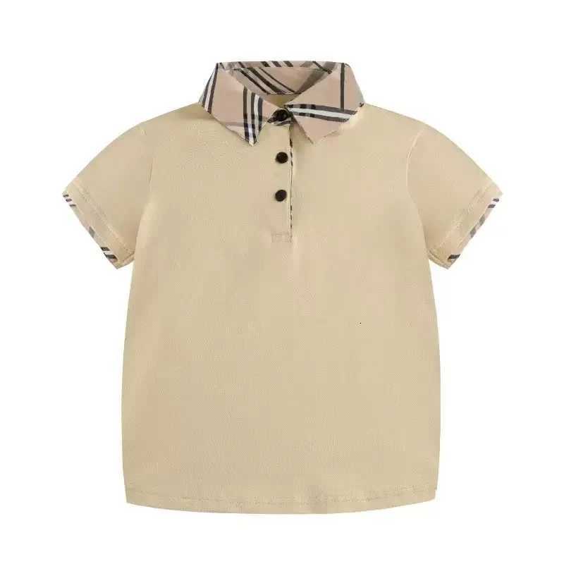 Summer Boys Plaid Shirt Turn-Down Collar Short Sleeve Top for Kids 2-8 YearsT260310-image-1096957796
