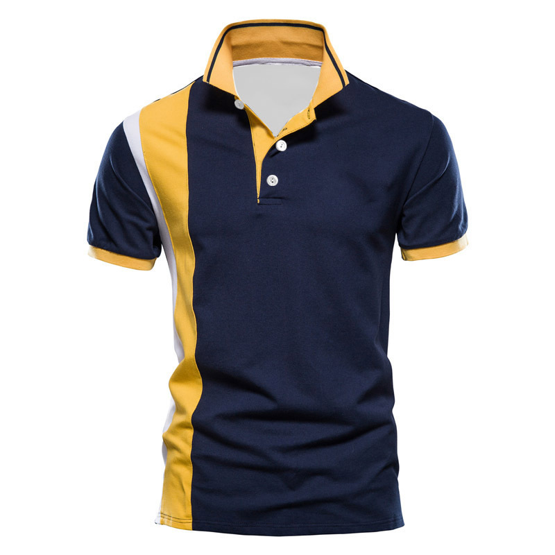 Clothes Men's Fashion Casual Short-Sleeve Sports Luxury Polo Shirt, Men's 2026 Designer Brand Fashion Color-Blocked T-Shirt