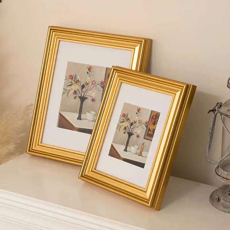 Creative Gold Picture Versatile Photo Frame for 8-inch, 10-inch, and A4 Artworks Horizontal & Vertical Display Home Dcor H260310-image-1097013788
