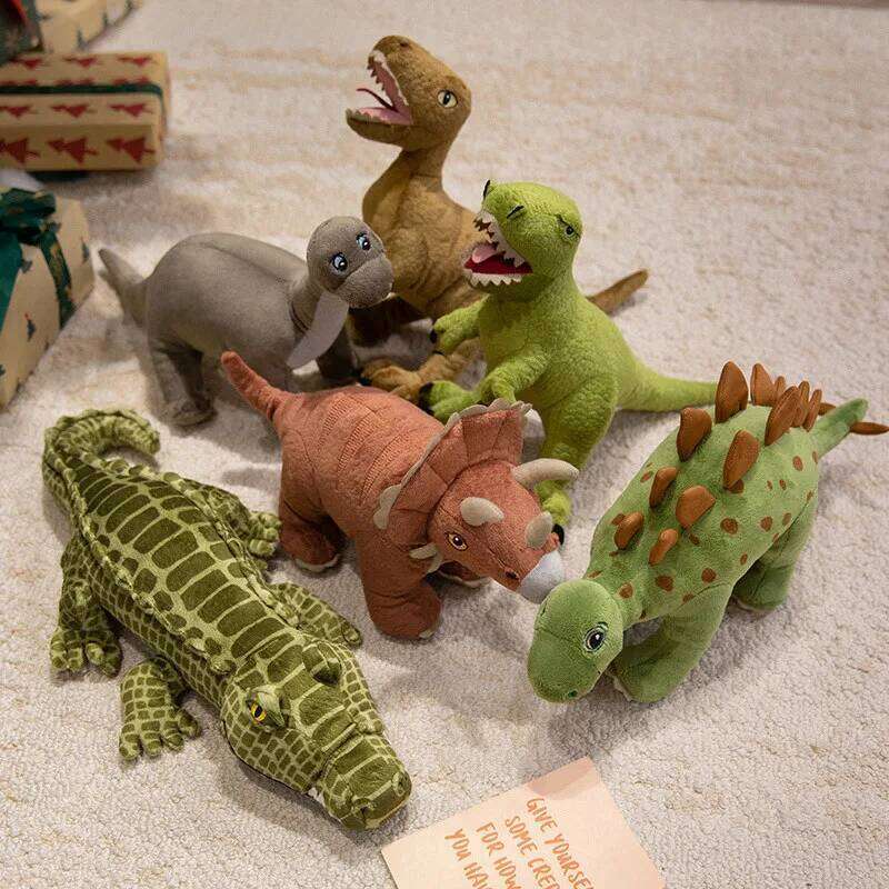 Cute Dinosaur Plush Toy Set Soft Stuffed Velociraptor Jurassic Themed Plushies for Kids&Collectors Prehistoric Gift Dino Lovers L260310-image-1097003395