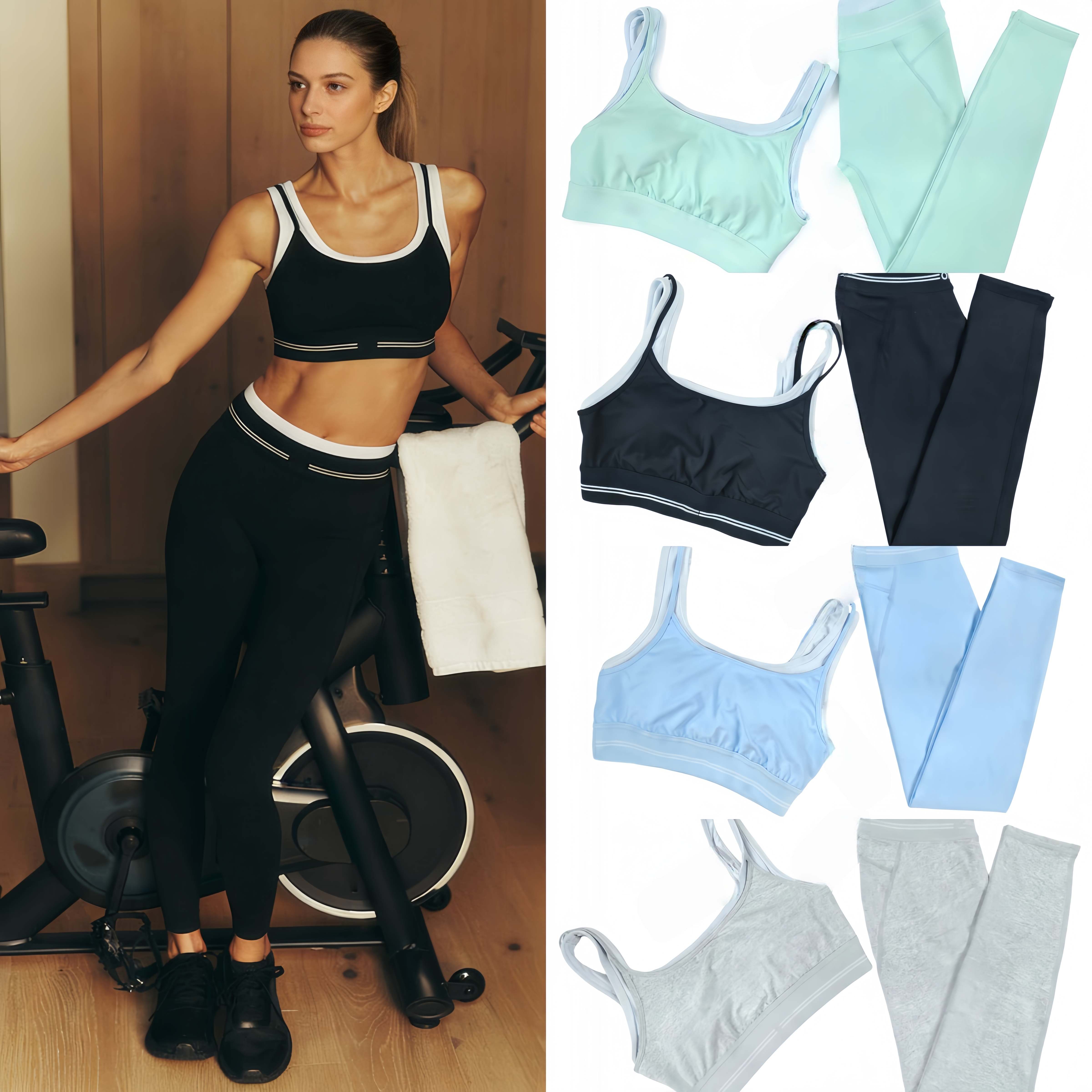 5A 2026 NEW Yoga set Women bra sets bra pants sets high minimalist sport women gym clothing sportswear designer women gym bra leggings women clothes