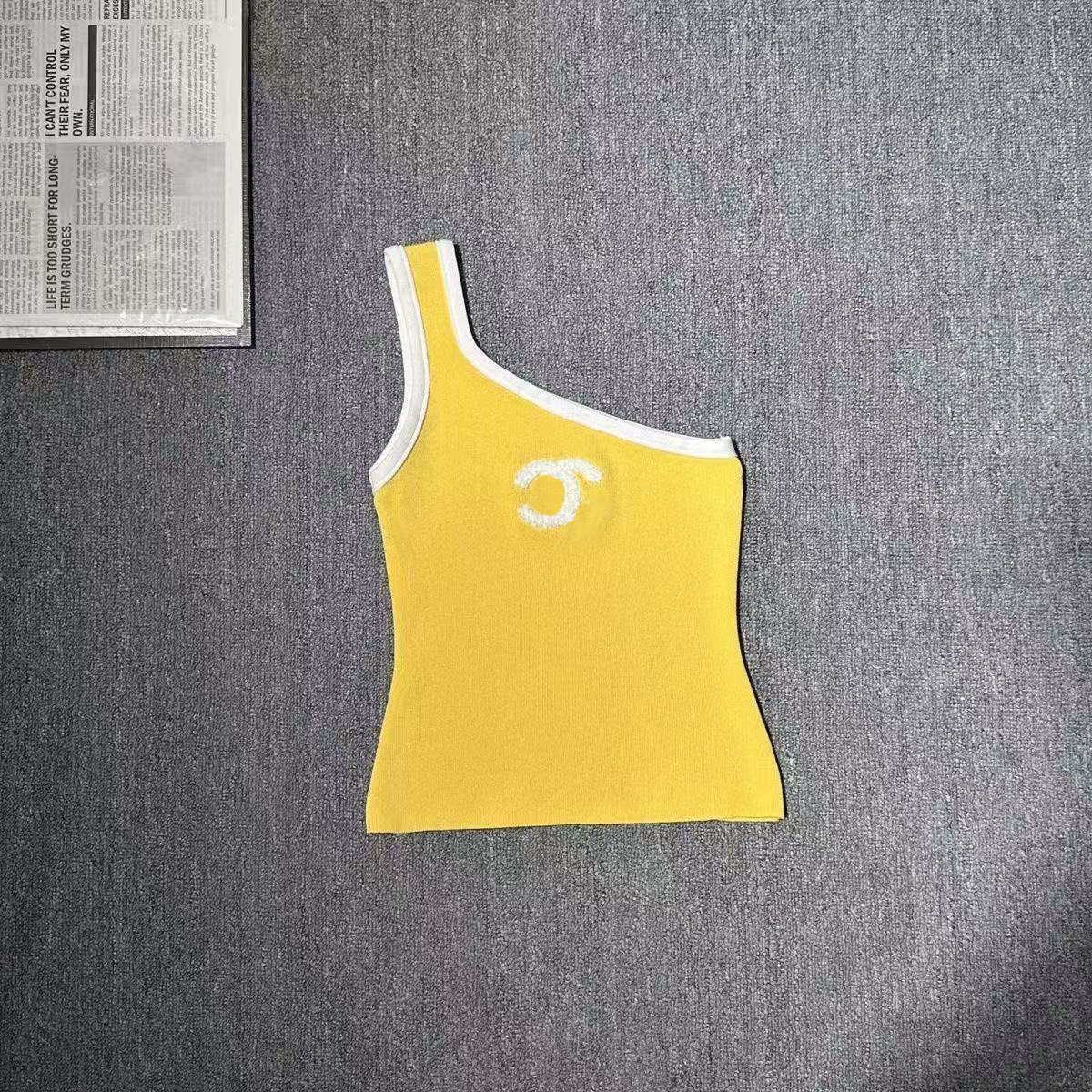 Channels Style Tank Top New Arrival Women Strapless Ribbed Tube Top CC Letters Embroidery Graphic Tee Casual Basic Bandeau Crop Top Luxury Brand Cha